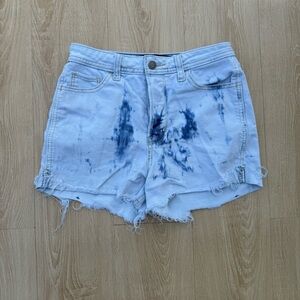 Hollister Blue and White Tie-Dye Jean Shorts